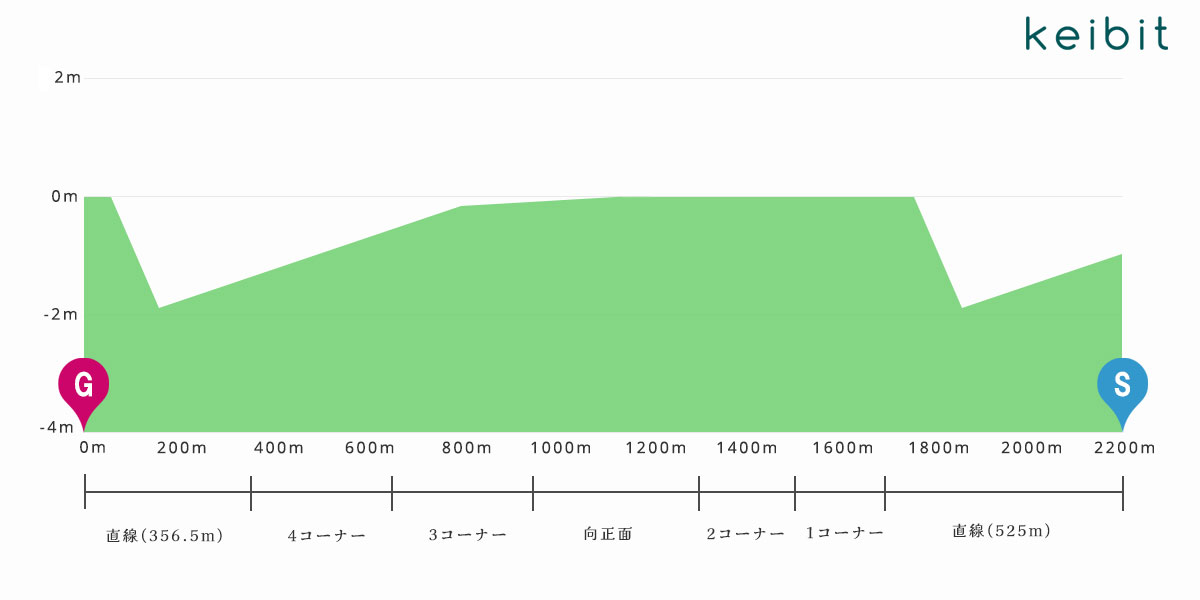 阪神芝2200高低図